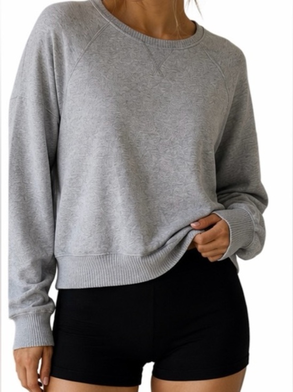 American Eagle Seriously Lived-In Gray Cropped Sweatshirt XS